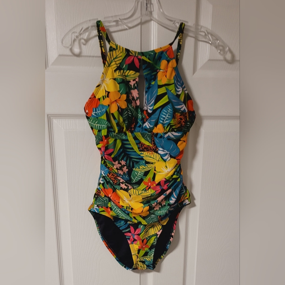 Ellen Tracy Vibrant Floral Swimsuit